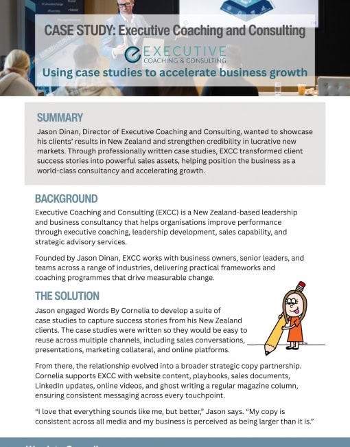 Transforming client stories into sales assets